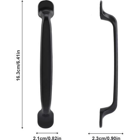 Tirador negro para puertas de armarios y roperos, fabricado en aleación de aluminio - Modelo 2 (1 tirador + 2 tornillos) (1/5)
