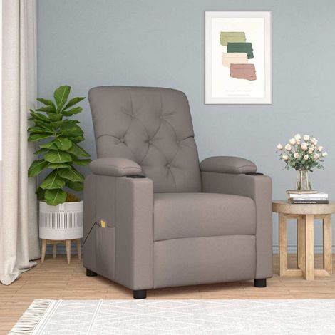 Fauteuil de massage-Chaise de relaxation-Fauteuil Relax Taupe Tissu 865433 (1/5)