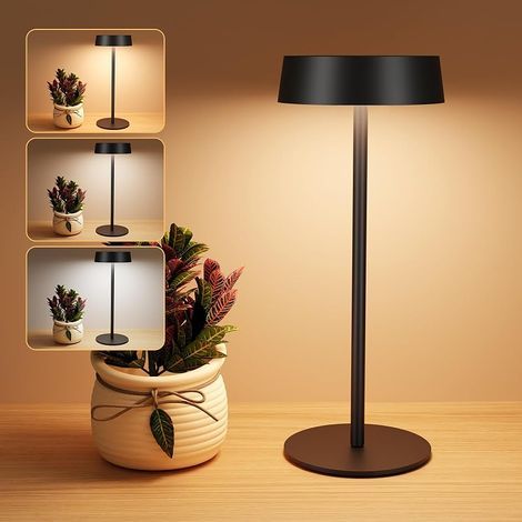 Lampe de Table Solaire Extérieur Sans Fil, Rechargeable Solaire et USB-C