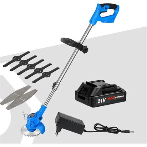 Tondeuse à Gazon électrique 20V Li-ION Batterie Coupe-Herbe sans Fil 12in dégagement Automatique Coupe-chaîne élagage Outils de Jardin (Color : 21V-Blade-Set1, Size : A) (1/5)