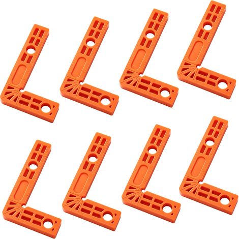 8 Pièces Carrés de Positionnement 3’’ Pince à 90°, Carrés de Positionnement, Équerres de Serrage en Plastique Technique, Outils de Positionnement pour Menuiserie, Boîtes, Tiroirs, Cadres Photos (1/5)