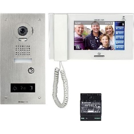 Kit vidéo accessibilité JPS4AEDFL avec platine inox encastrée JPDVFL,écran 7" tactile - AIPHONE - (1/4)
