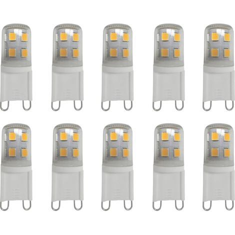 Lampadine LED G9 da 2W, bianco caldo 2700K, 200LM, equivalenti a una lampadina alogena da 20W, per illuminazione domestica, senza sfarfallio, AC 220-240V, confezione da 10 [Classe energetica B] (1/5)