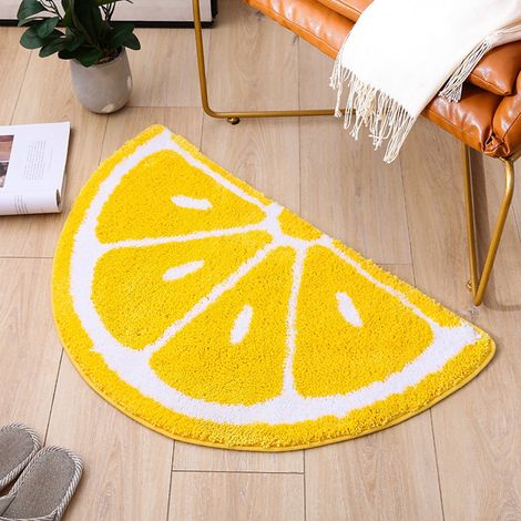 Tapis En Peluche Forme De Fruits - Tapis Absorbant Anti-Dérapant Pour Salle De Bain Chambre Cuisine Entrée Maison - 30x50 cm Et 40x60 cm - 1 Pièce (1/5)