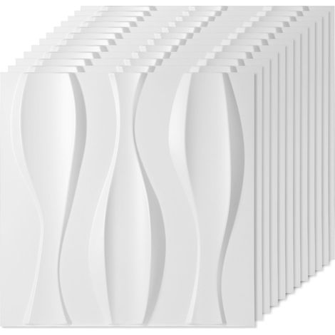 TolleTour Panneaux Muraux 3D Pulsation Blanc 50×50 cm – Panneaux PVC Modernes (1/5)