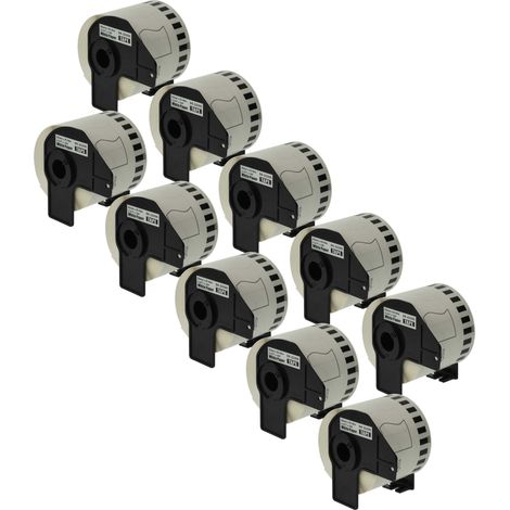 vhbw 10x Label Roll with Holder (1 Label) compatible with Brother PT QL720NW  Label Maker - 62mm x 30.48m Premium White (1/5)