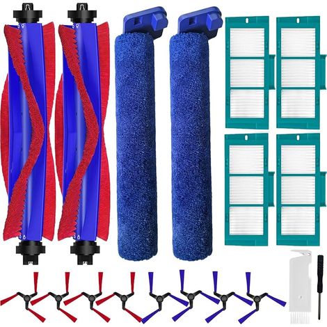 Lot de 18 accessoires pour aspirateur robot Dyson Spot+ Scrub AI Wet and Dry, pièce de rechange avec 2 brosses à rouleaux, 2 balais à rouleaux, 4 filtres HEPA, 8 brosses latérales, 1 brosse (1/5)