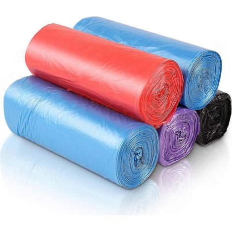 Petits sacs poubelle pour cuisine, bureau, salle de bain, compatibles avec les poubelles à pédale de 4 à 8 litres, 5 couleurs (5 pièces, couleur aléatoire) (1/5)