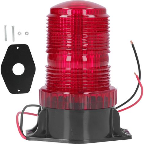 Ortviai Feu de signalisation clignotant LED pour chariot élévateur – 10-110 V CC, étanche IP65, rouge (1/5)