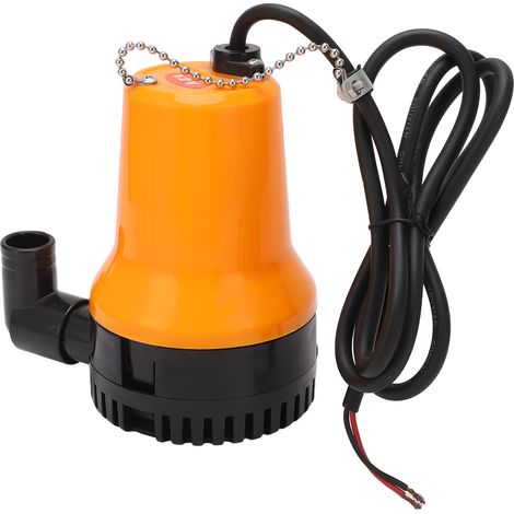 Pompe submersible DC12V, petit modèle jaune pour usage domestique, débit élevé pour irrigation agricole, moteur immergé basse tension. (1/5)