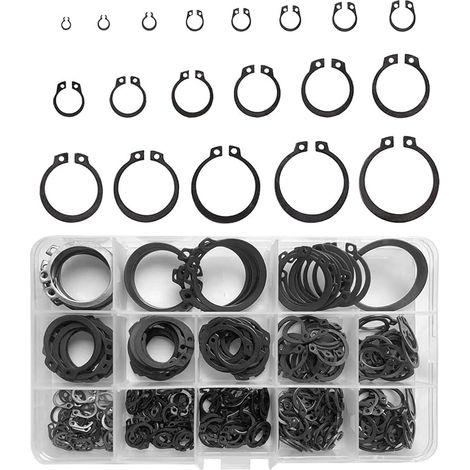 Assortiment de circlips en métal, 19 types de clips E (1/5)