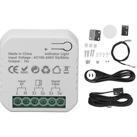 Contrôleur intelligent de porte de garage avec application Zigbee et télécommande vocale pour ouvre-portes de garage à enroulement (100–240 V)