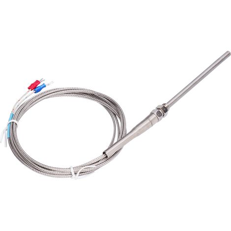 Sonde thermique thermocouple de type K, en acier inoxydable, 0 à 600 °C, WRNT-187, type ordinaire, 3 mètres (1/5)