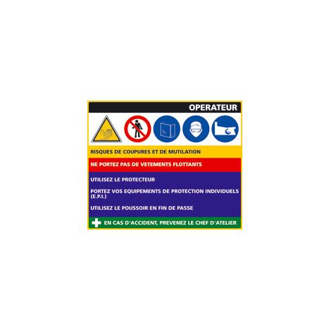 Panneau Fiche de Poste Bain-Marie (C0797) - Adhésif - 300 x 210 mm