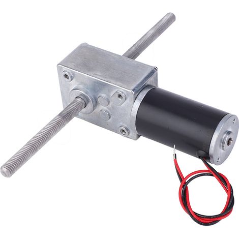 Moteur à engrenages à vis sans fin à double arbre métallique 24 V, filetage M8 à droite 670 (1/5)