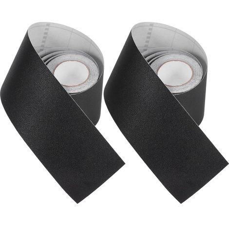 Lot de 2 rouleaux plinthes adhésives et pelables en PVC noir, moulures (1/5)