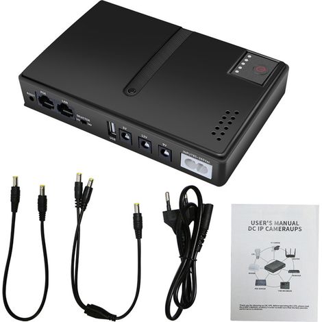 Alimentation sans interruption 15V 24V POE 5V 9V 12V, sortie USB 18W, batterie de secours DC UPS pour caméra, routeur, Modem optique, prise ue