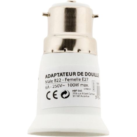 Adaptateur de douille mâle B22 femelle E27 (1/5)