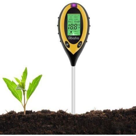 Strumento di analisi del terreno 4 in 1: misuratore di pH, misuratore di luce solare, termometro, igrometro per giardino, fattoria, prato, piante e fiori da interno ed esterno. (1/4)