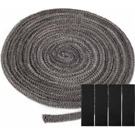 Joint tressé pour insert et poêle, 10 mm x 2.5 m Joint en fibre de verre avec 4 bandes, joint réfractaire, joint pour insert de cheminée pour poêle à bois, cheminée, chaleur (1/5)