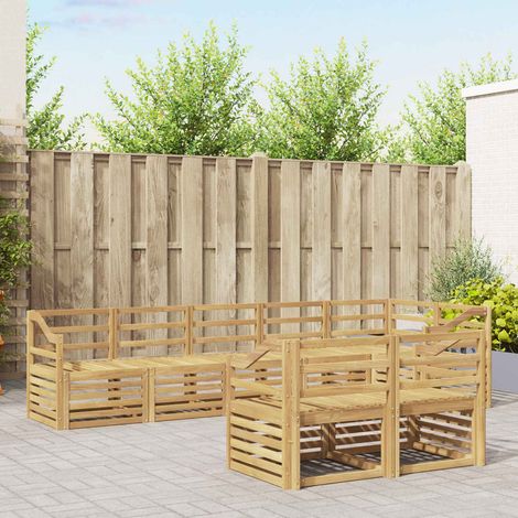 vidaXL Outdoor Sofa Set 8 pcs White Solid Acacia Wood (1/5)