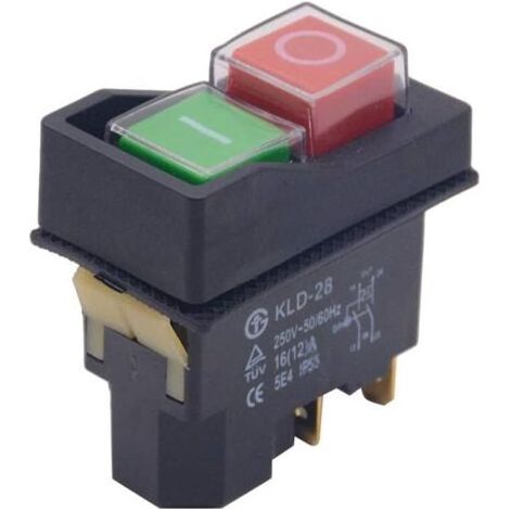 Interrupteur magnétique étanche, bouton marche/arrêt à 5 broches, accessoire de commutateur d'arrêt de démarrage pour machine-outil 250V 16A (1/5)