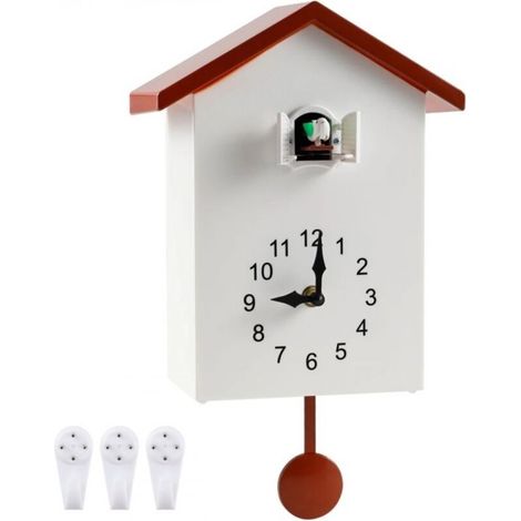 Horloge murale à coucou. Fokelyi. blanche. 25 x 20 x 15 x 9 cm (1/5)
