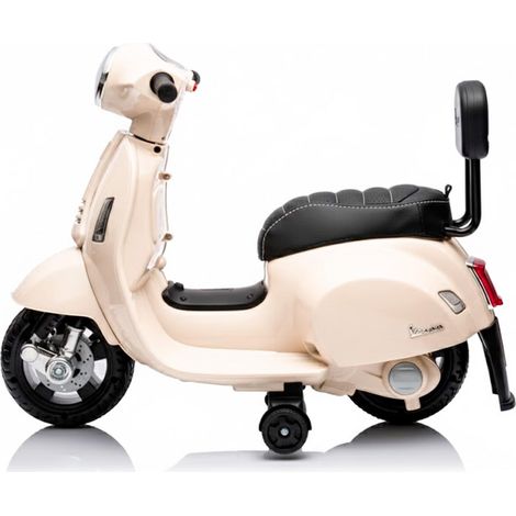 Moto Elettrica Per Bambini Mini Vespa GTS Piaggio 6V Scooter Con Licenza Ufficiale Sedile In Pelle E Schienale Luci E Suoni Realistici Batteria Ricaricabile E Caricatore 18-36 Mesi - Colore: Bianco