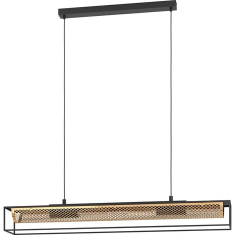 Lampadario A Sospensione Vintage Nohales Acciaio Nero Ottone 4 Luci E27 (1/2)