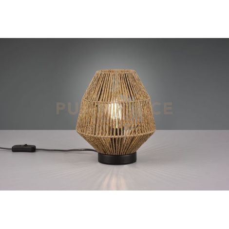 Lampada da tavolo boho carta marrone/nera E27 RL Miki