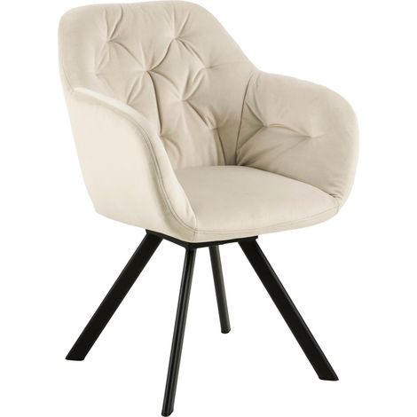 Silla Norsica 270, Beige, 82x58x62cm, Tapiz, Metálico (1/5)