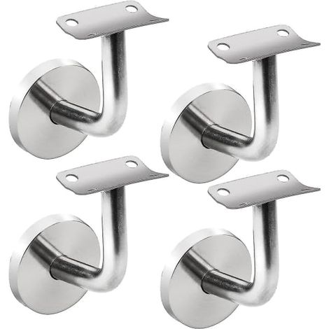 Lot de 4 supports muraux pour main courante, fixations en acier inoxydable pour escaliers (1/5)