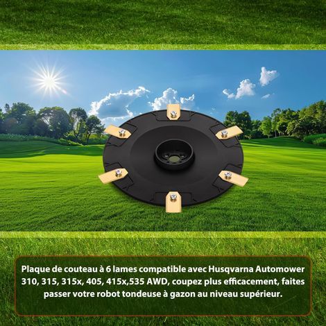 【Coupe Plus Efficace】Disques de Lame + 6 Lames de Remplacement Compatibles avec Husqvarna G3-P15,Automower 305,310,315,315x,405,410,415x,435,535 AWD Séparateur de Lame pour Tondeuse Robotisée (1/4)