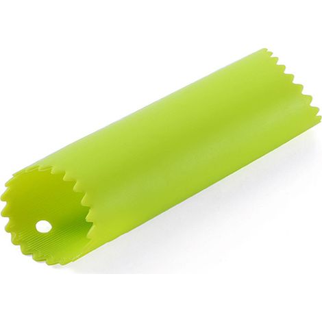 Éplucheur d'ail manuel compact en silicone avec rouleau, ustensile de cuisine vert. (1/5)