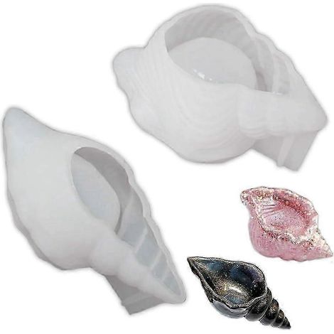 Moules en silicone en forme de conque (lot de 2), moule de coulée en résine époxy de qualité alimentaire pour plateaux à bijoux, décoration intérieure et loisirs créatifs, 38 x 20 x 32,5 cm (1/5)