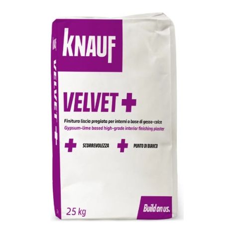 Velvet "+" finitura per interni a base di gesso-calce 25 kg