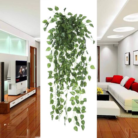 Hiedra artificial colgante de ratán para decoración de paredes interiores, 1 pieza, 1100 mm (1/5)