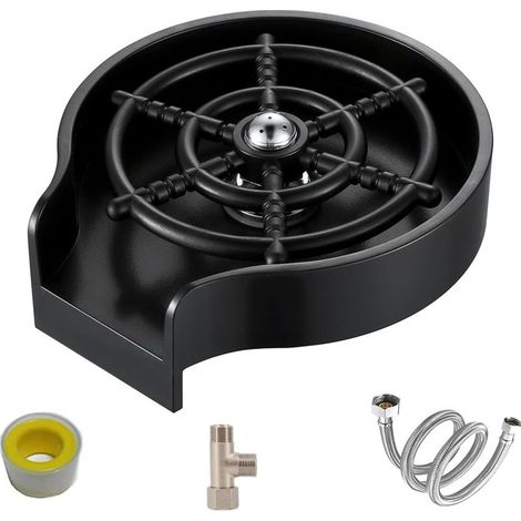 1 Rince-verres noir mat,buse haute pression,buse rotative 360°,évier cuisine bar (1/5)