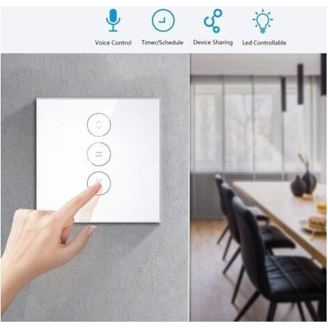 Interrupteur Wi-Fi pour volet roulant, compatible avec Alexa et Google Home, interrupteur tactile Wi-Fi avec minuterie et fonctions de partage [fil neutre requis] (lot de 2) (1/4)