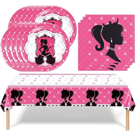 Barbiprinzessin Set de Décoration pour Fête d'Anniversaire, Vaisselle de Fête Fille, Ensemble Party Supplie pour Enfants (1/5)