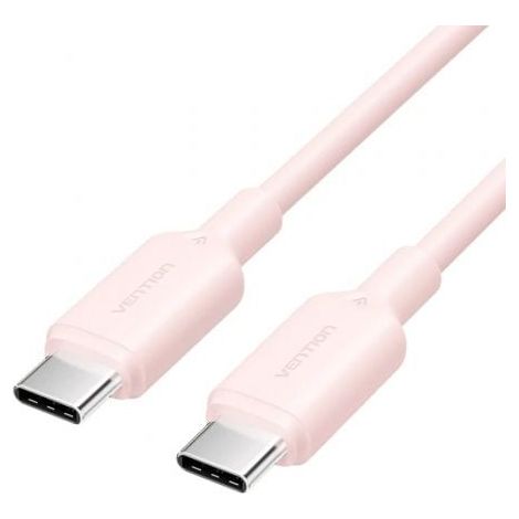 Cable USB 2.0 Tipo-C 3A Vention TRCPH/ USB Tipo-C Macho - USB Tipo-C Macho/ Hasta 60W/ 480Mbps/ 2m/ Rosa