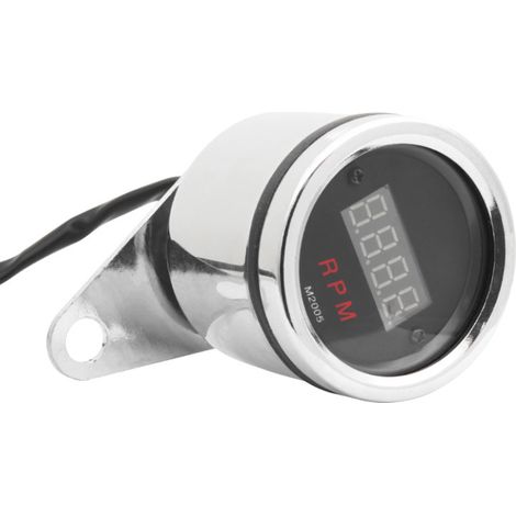 Retro digital motorcycle tachometer, universal 4-digit high-definition LED electronic watch (1/2)