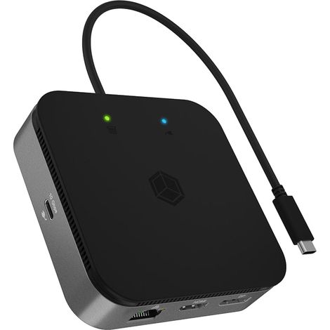Icy Box Dockingstation IcyBox USB 3.2 Type-C mit 2-fach Videoausgabe retail (IB-DK408-C41) (1/5)