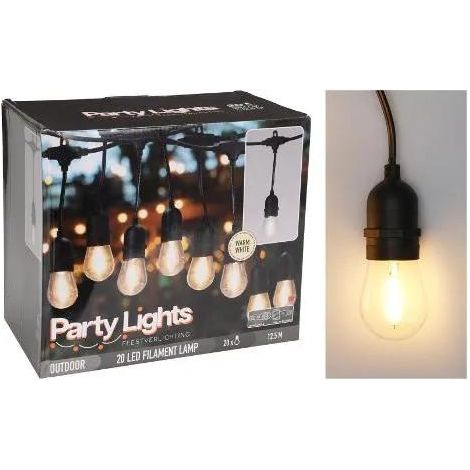 Progarden Party Light 20LED Guirnalda luminosa negra 9,5m