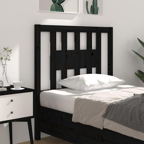 vidaXL Cabecero madera maciza de pino negro 96x4x100 cm (1/5)