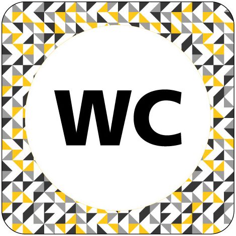 PLAQUE DE PORTE DESIGN SPHERE WC .- Shell -