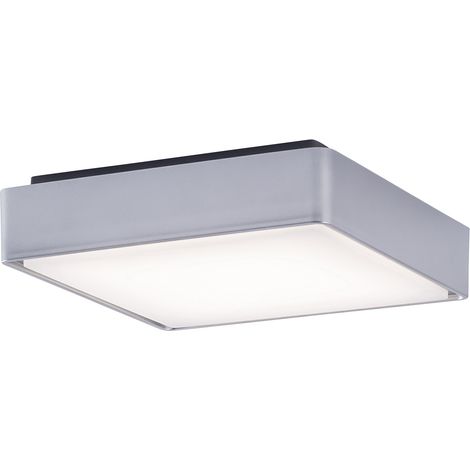 Leds-C4 Kossel - Plafón LED para exterior cuadrado a ras de suelo Gris 22cm 644lm 3000K IP65 (1/5)