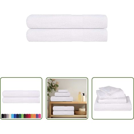 Baumwolle - Handtücher FROGN 2 Stk. Weiß 100x200 cm 360 g/m² (1/5)