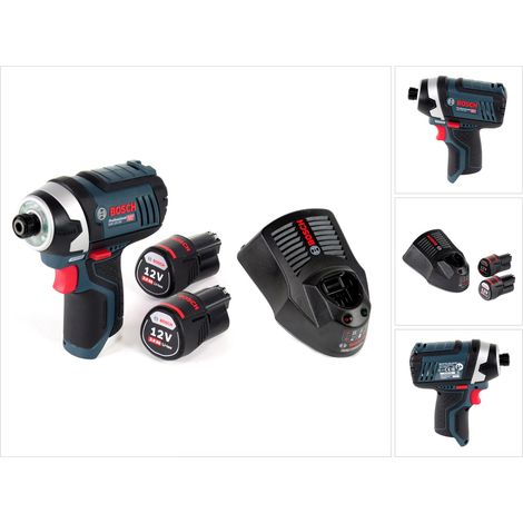 Bosch GDR 12V-105 Akku Drehschlagschrauber 12V 105Nm 1/4" + 2x 3,0 Ah Akku + Ladegerät