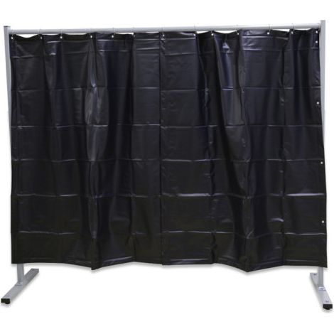 Biombo con cortina para protección contra radiciones, proyecciones de soldadura y salpicaduras KEMPER S9 verde oscuro mate